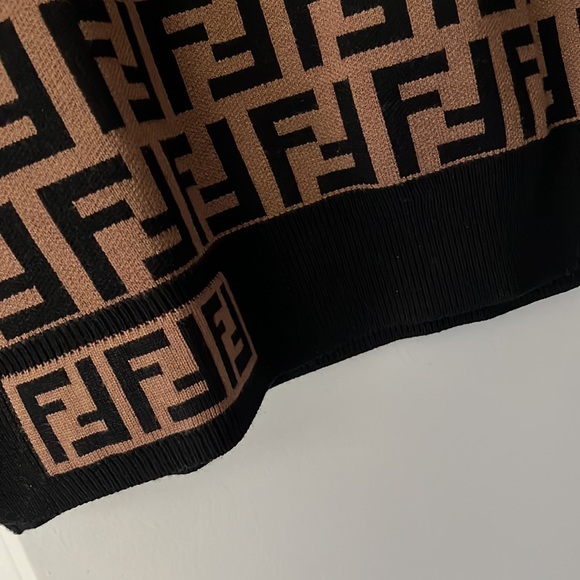 Fendi Brown and Black Patterned Women's Sweater - Picture 2 of 7